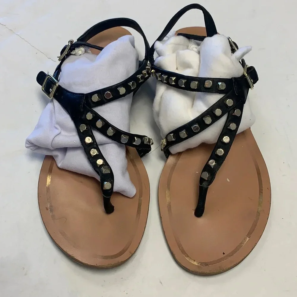 Dolce Vita studded black leather sandals